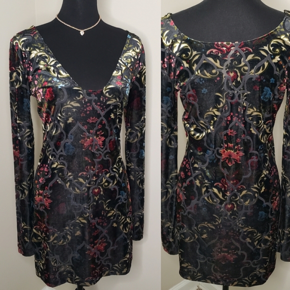 Free People Velvet Burnout Mini Dress - Picture 3 of 3